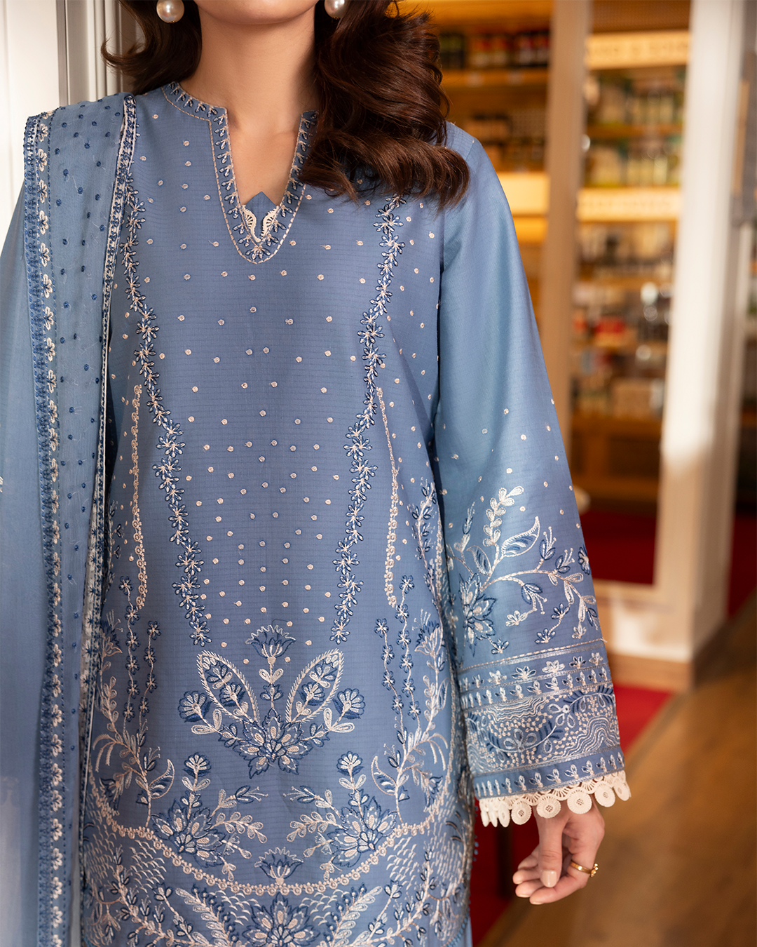 Vie - Stitched 3 Piece Embroidered Lawn