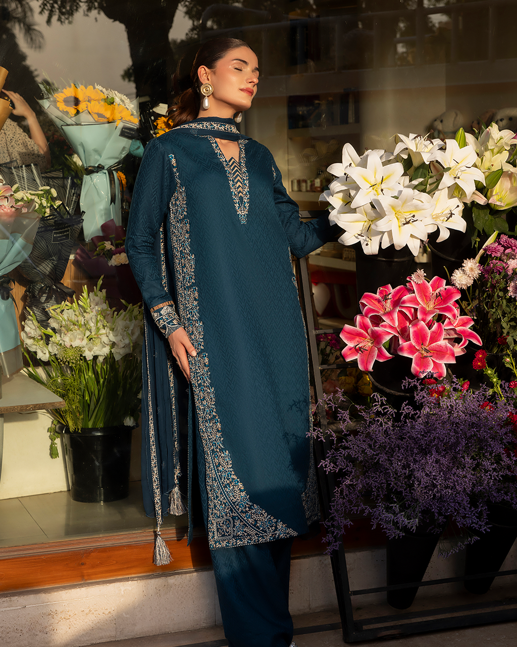 Coeur - Stitched 3 Piece Embroidered Lawn