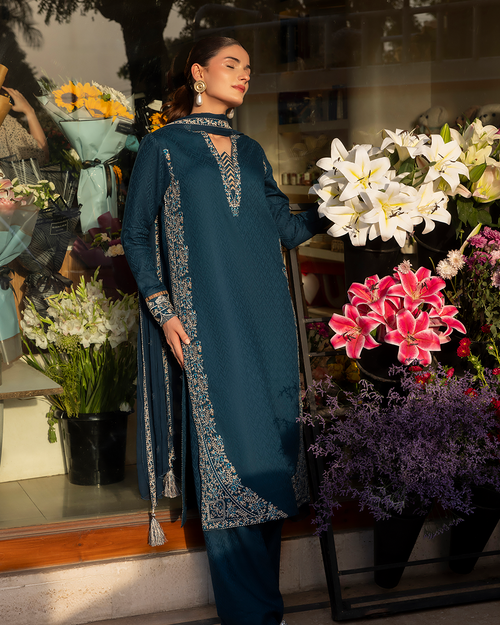 Coeur - Stitched 3 Piece Embroidered Lawn