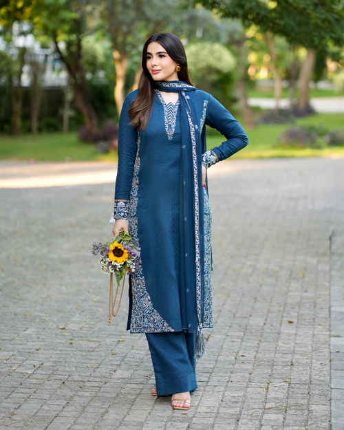 Coeur - Stitched 3 Piece Embroidered Lawn